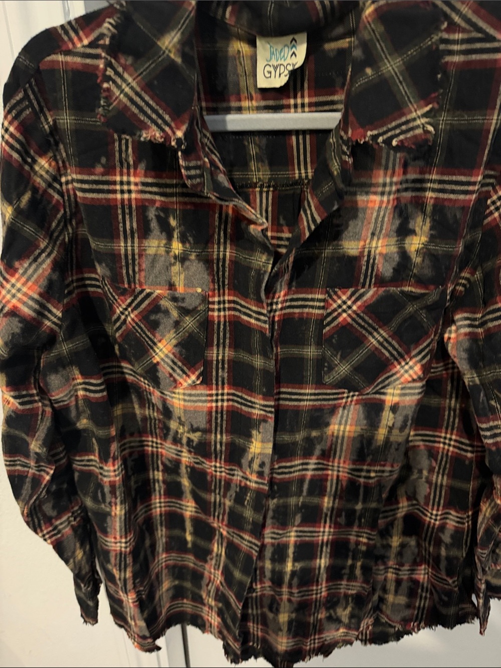 Jaded Gypsy Black & Red Plaid Button-Down Shirt